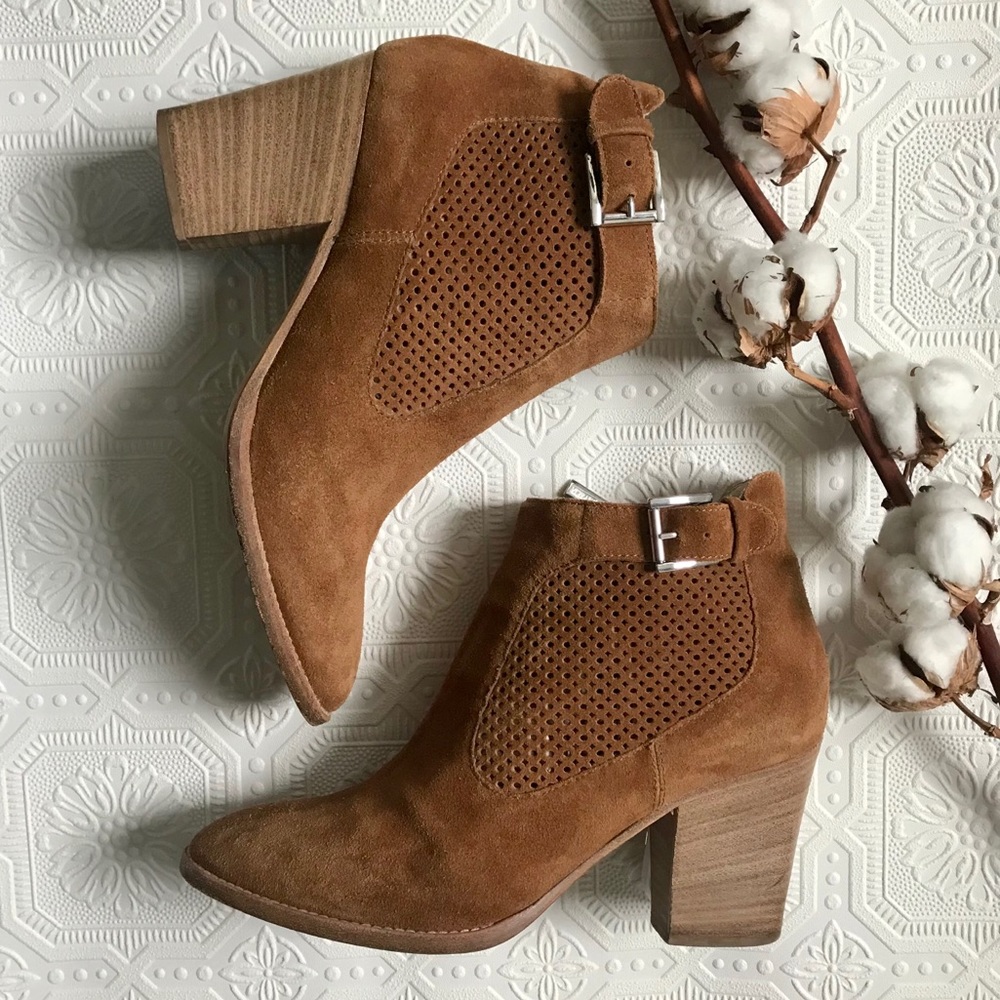 Aquatalia Suede Heeled Booties Size 10